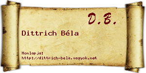 Dittrich Béla névjegykártya