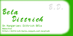 bela dittrich business card